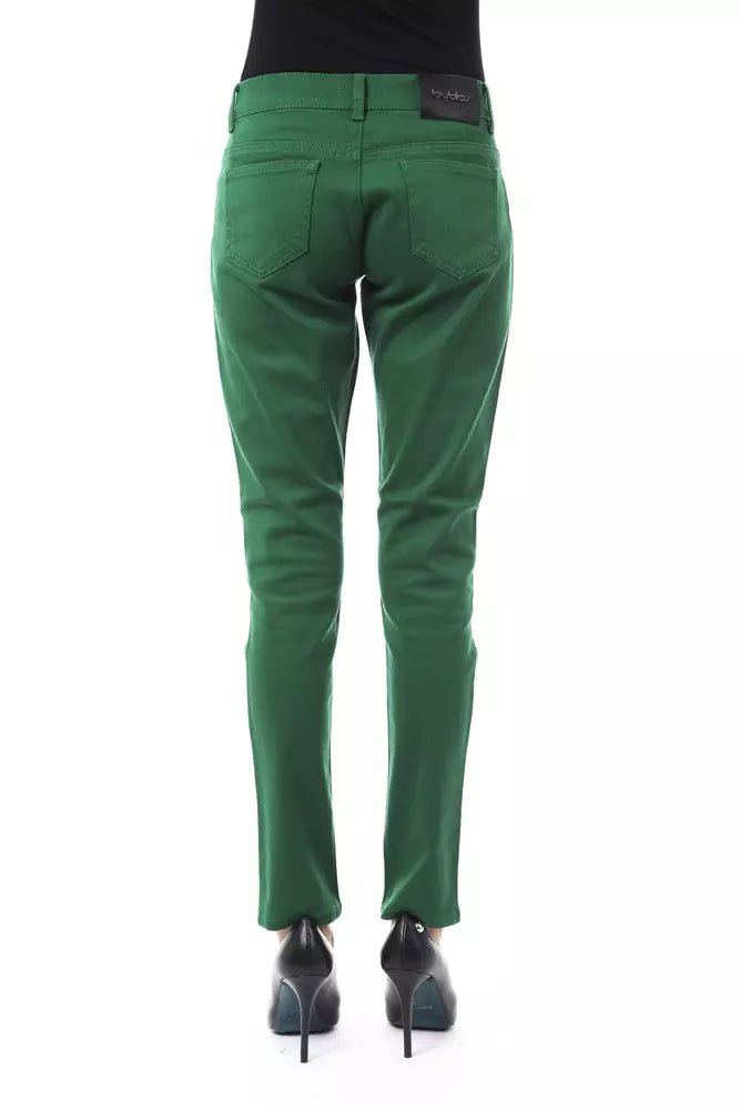 BYBLOS Green Cotton Women Pants BYBLOS