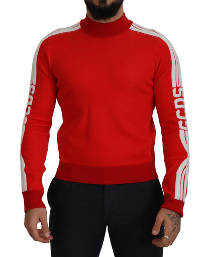 GCDS Elegant Red Pullover Sweater for Men GCDS