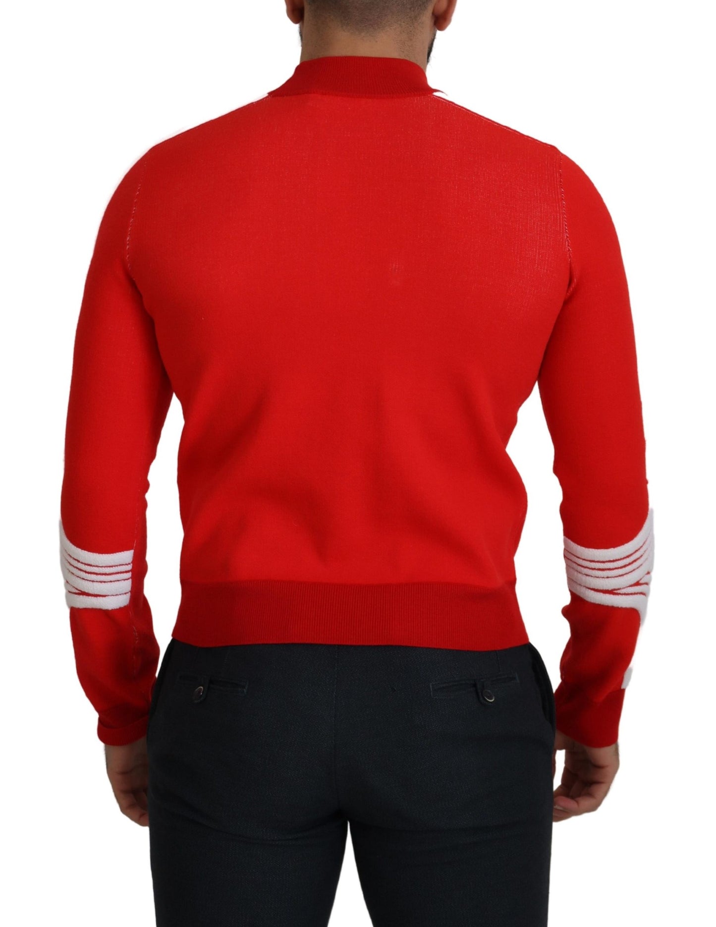 GCDS Elegant Red Pullover Sweater for Men GCDS