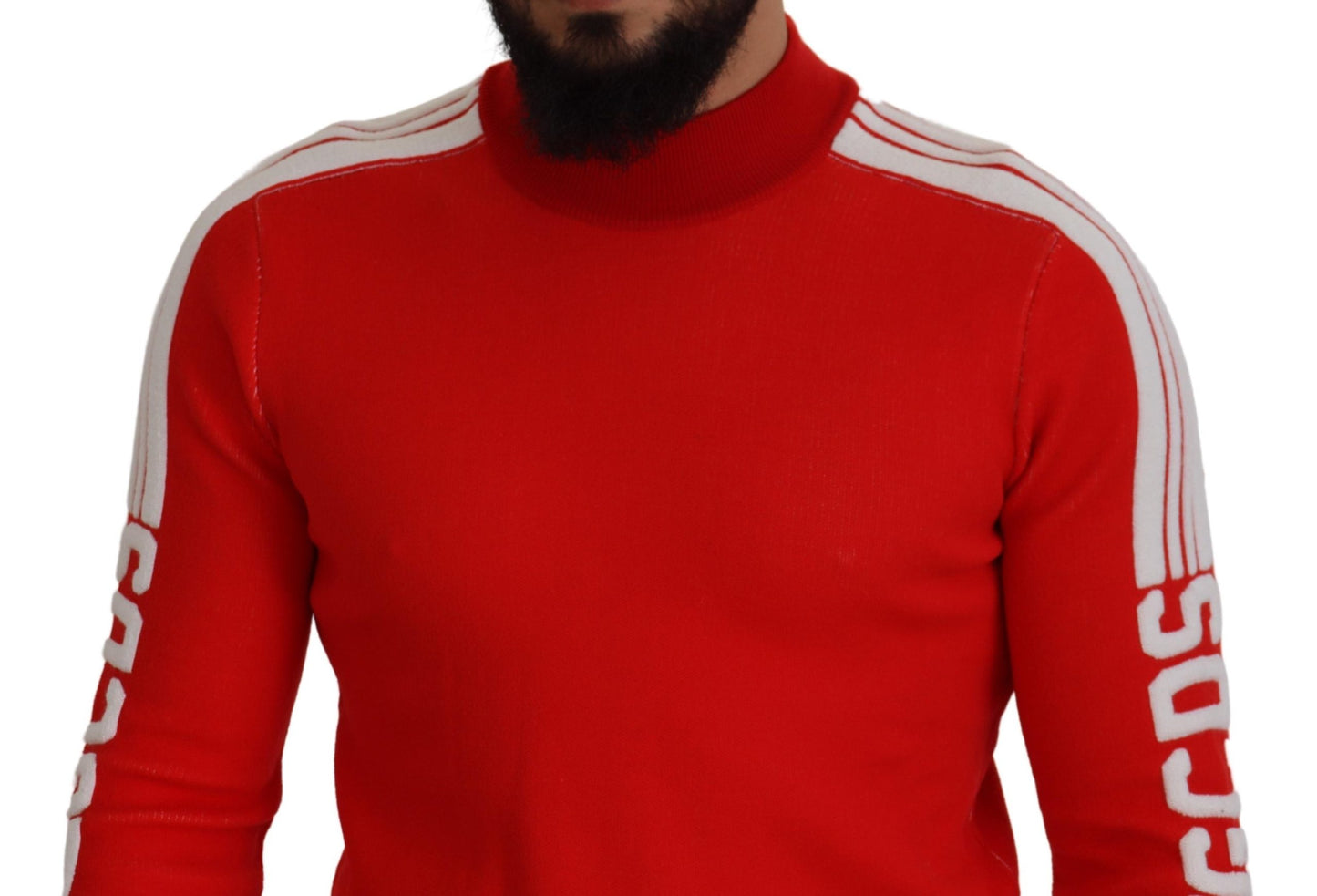 GCDS Elegant Red Pullover Sweater for Men GCDS