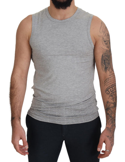 Ermanno Scervino Chic Gray Sleeveless Crewneck Tee Ermanno Scervino