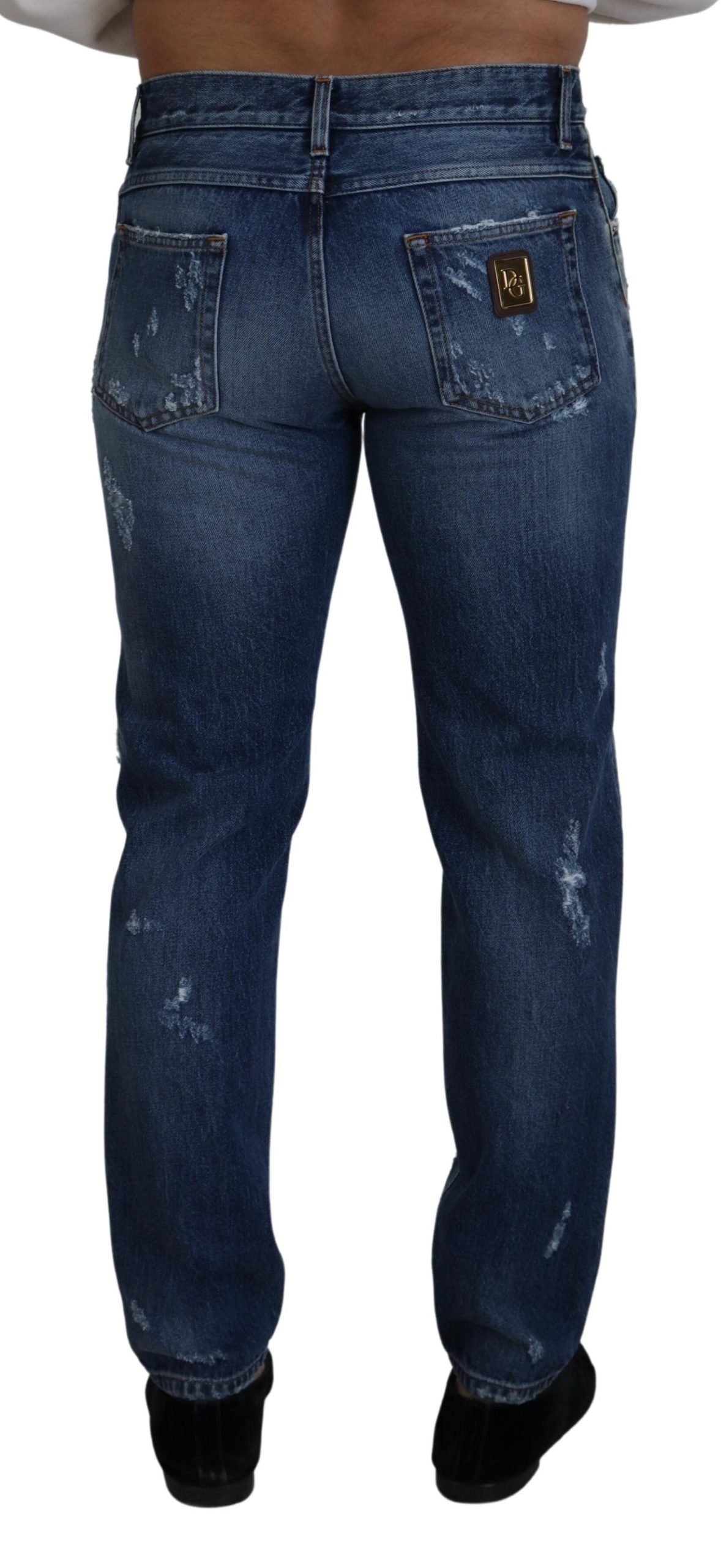 Dolce & Gabbana Chic Tattered Denim Pants for the Modern Man Dolce & Gabbana