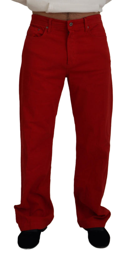 Dolce & Gabbana Chic Red Cotton Denim Pants Dolce & Gabbana