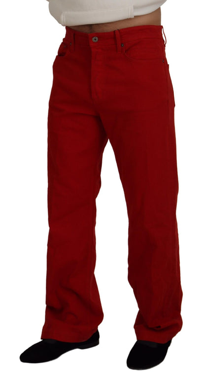 Dolce & Gabbana Chic Red Cotton Denim Pants Dolce & Gabbana