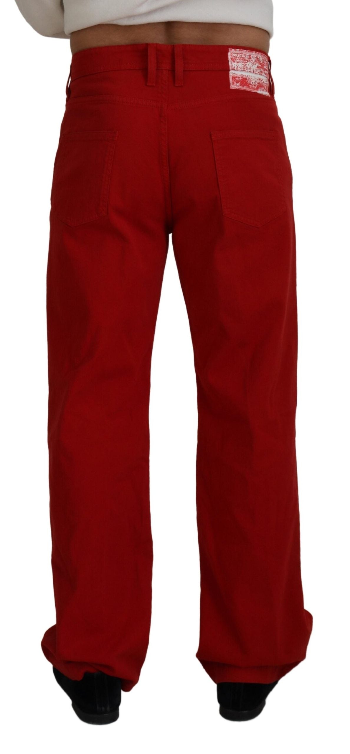 Dolce & Gabbana Chic Red Cotton Denim Pants Dolce & Gabbana