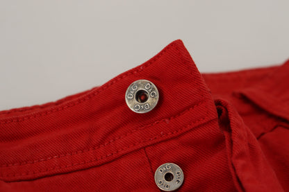 Dolce & Gabbana Chic Red Cotton Denim Pants Dolce & Gabbana