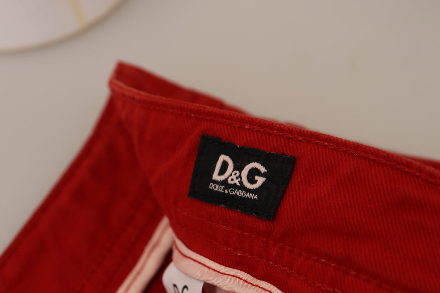 Dolce & Gabbana Chic Red Cotton Denim Pants Dolce & Gabbana