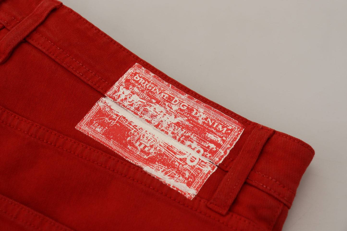 Dolce & Gabbana Chic Red Cotton Denim Pants Dolce & Gabbana