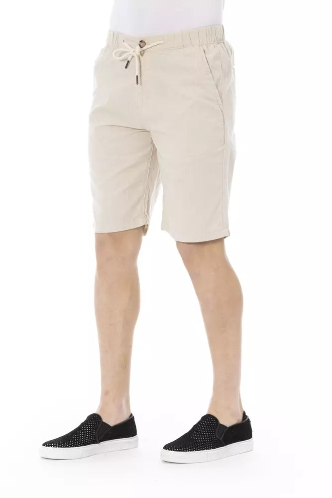 Baldinini Trend Beige Cotton Men Short Baldinini Trend