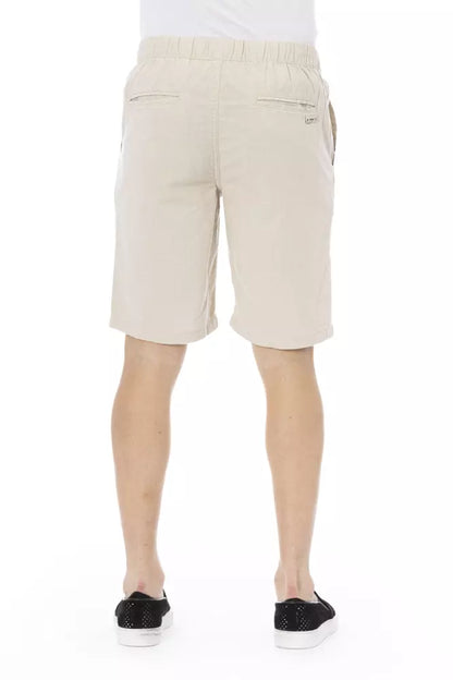 Baldinini Trend Beige Cotton Men Short Baldinini Trend