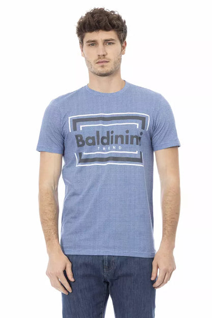 Baldinini Trend Light Blue Cotton Men T-Shirt Baldinini Trend