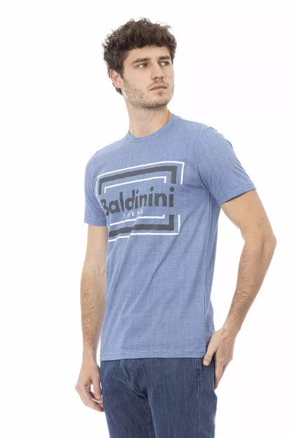 Baldinini Trend Light Blue Cotton Men T-Shirt Baldinini Trend