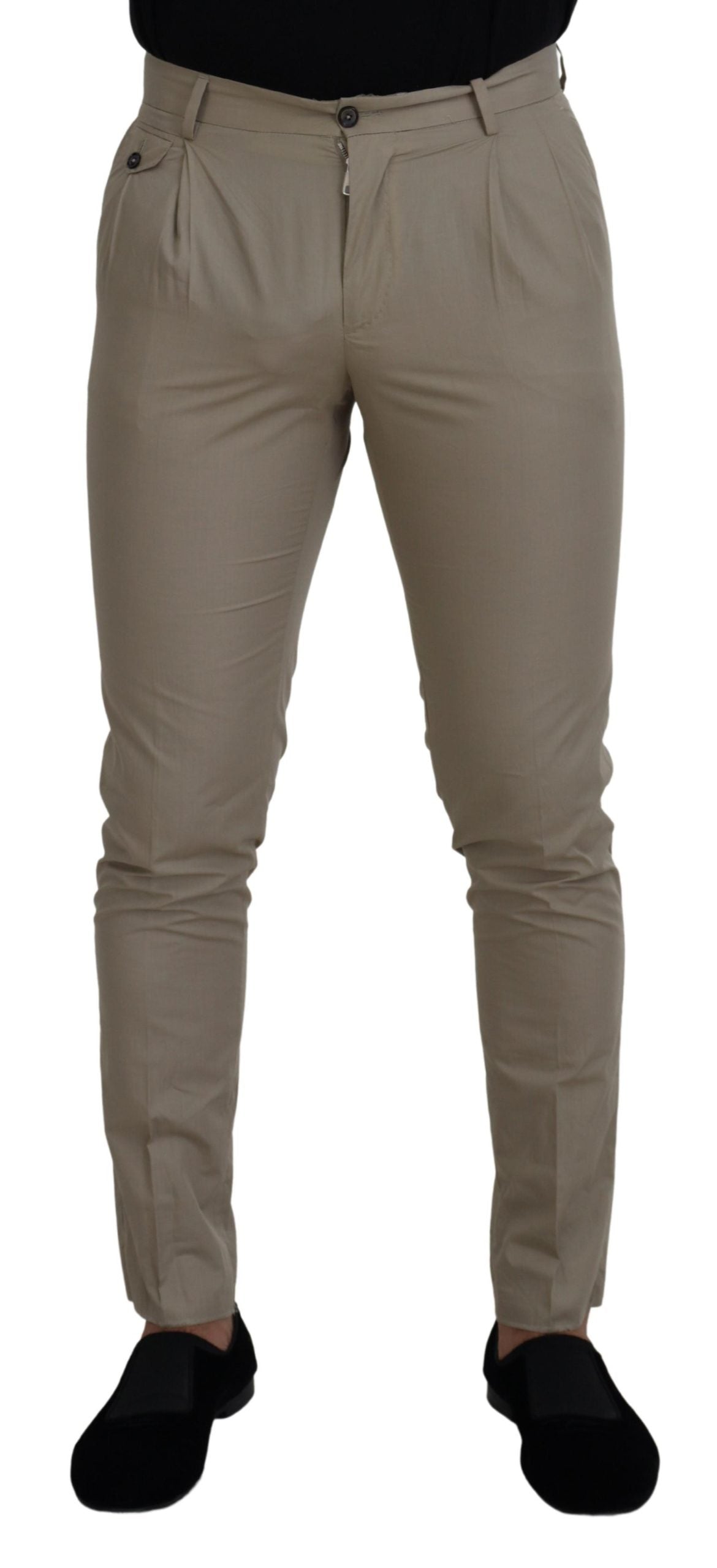 Dolce & Gabbana Stunning Beige Italian Cotton Trousers Dolce & Gabbana