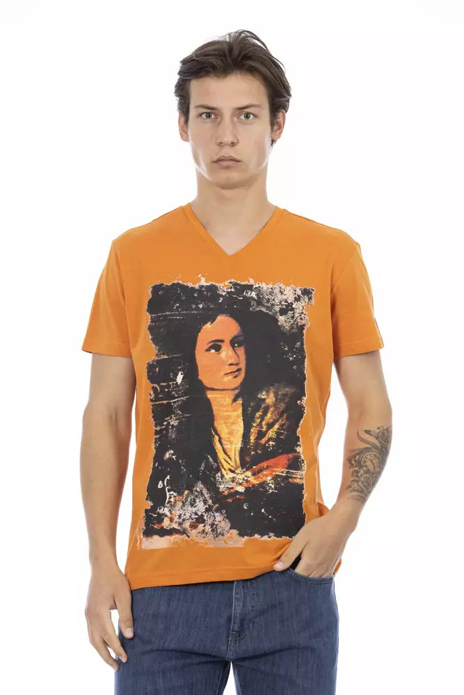 Trussardi Action Orange Cotton Men T-Shirt Trussardi Action