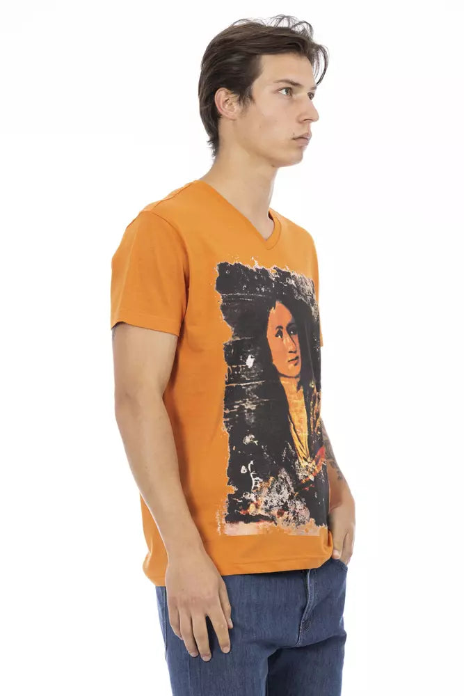 Trussardi Action Orange Cotton Men T-Shirt Trussardi Action