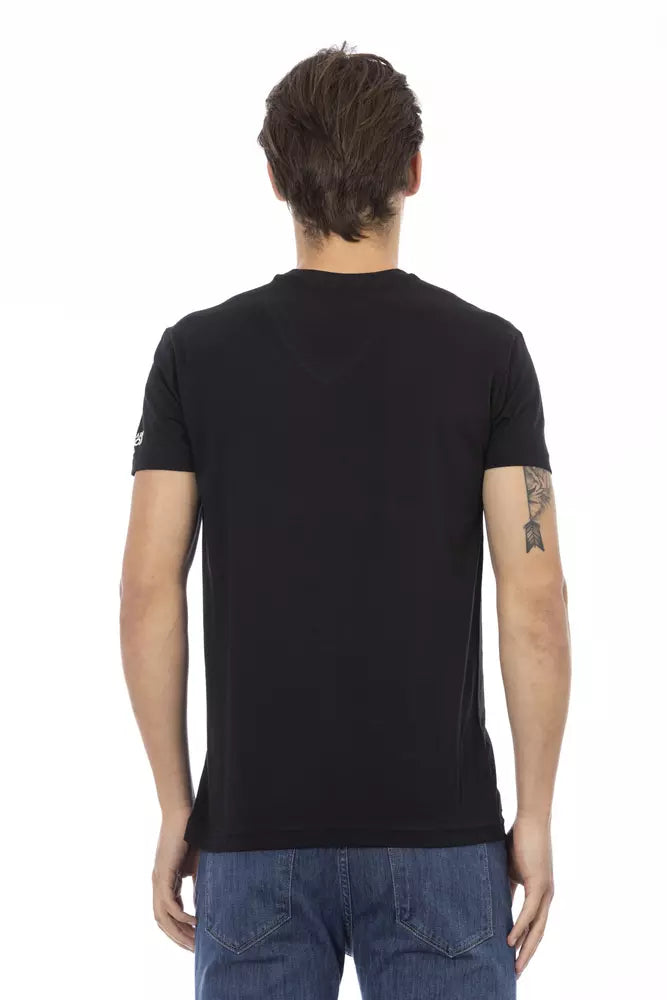 Trussardi Action Black Cotton Men T-Shirt Trussardi Action