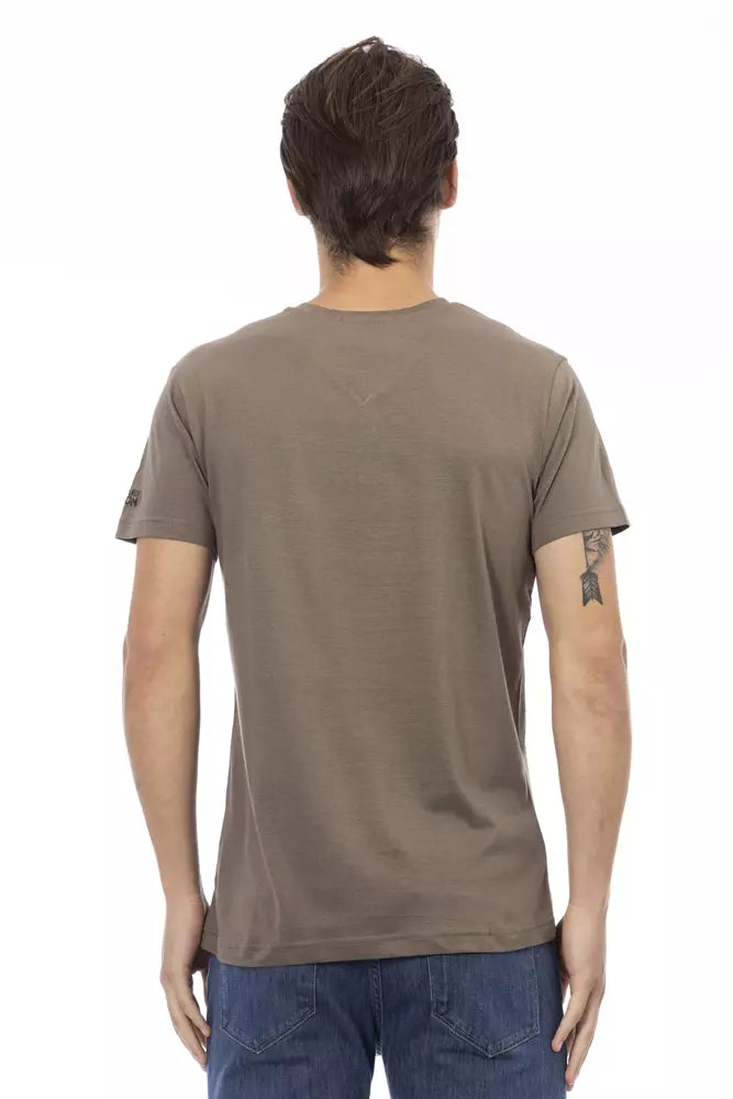 Trussardi Action Brown Cotton Men T-Shirt Trussardi Action