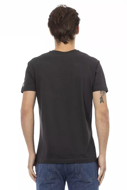 Trussardi Action Black Cotton Men T-Shirt Trussardi Action