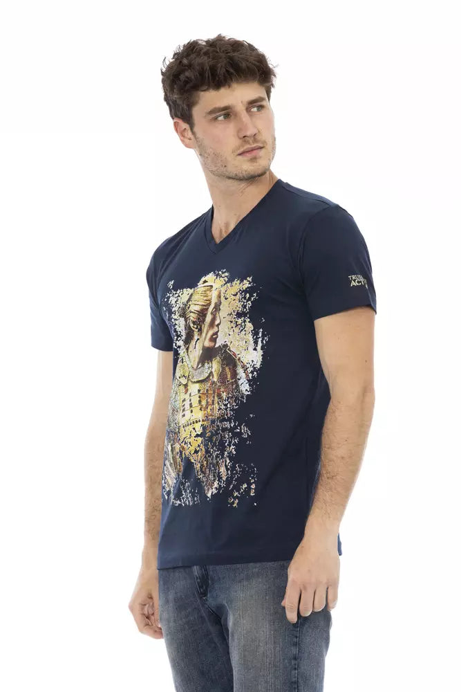 Trussardi Action Blue Cotton Men T-Shirt Trussardi Action