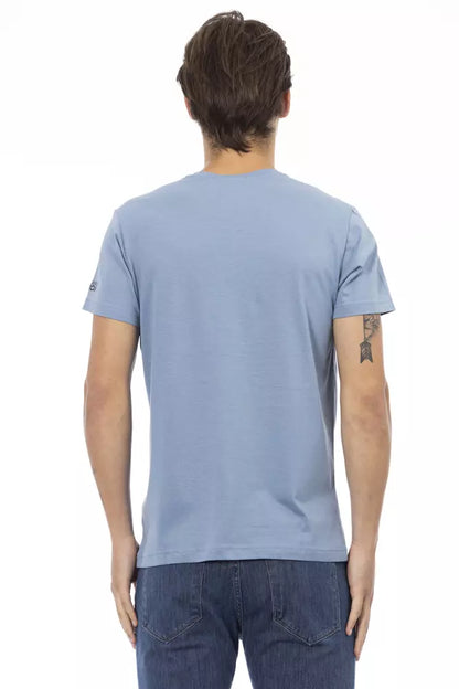 Trussardi Action Light Blue Cotton Men T-Shirt Trussardi Action