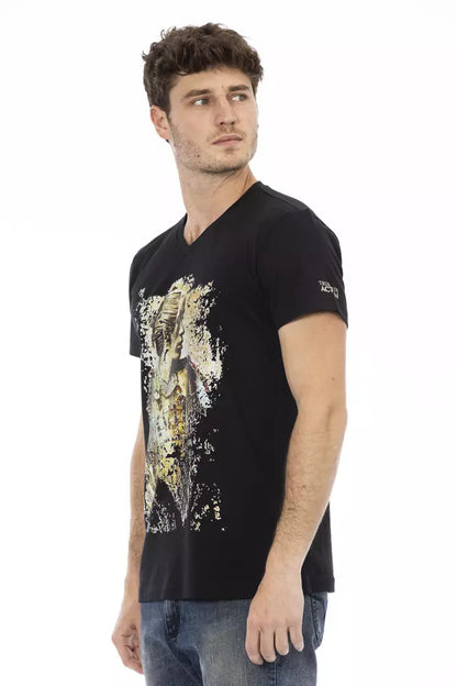 Trussardi Action Black Cotton Men T-Shirt Trussardi Action