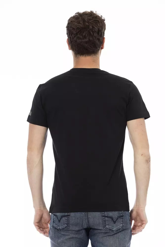 Trussardi Action Black Cotton Men T-Shirt Trussardi Action