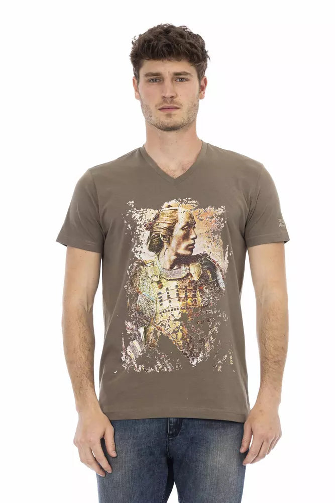 Trussardi Action Brown Cotton Men T-Shirt Trussardi Action