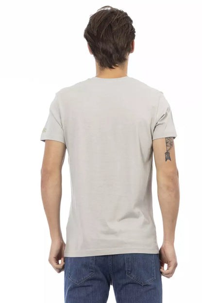 Trussardi Action Gray Cotton Men T-Shirt Trussardi Action