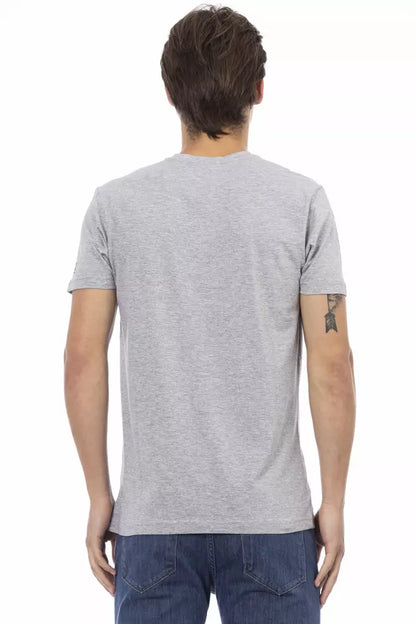 Trussardi Action Gray Cotton Men T-Shirt Trussardi Action