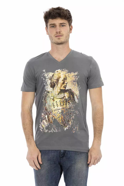 Trussardi Action Gray Cotton Men T-Shirt Trussardi Action