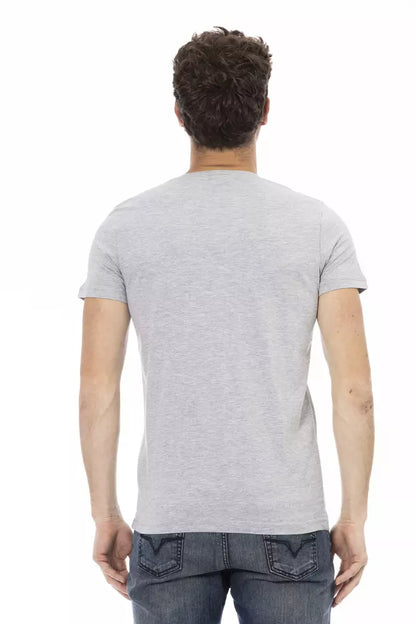 Trussardi Action Gray Cotton Men T-Shirt Trussardi Action