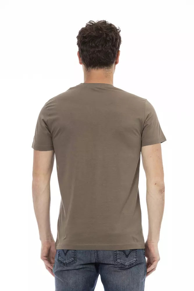 Trussardi Action Brown Cotton Men T-Shirt Trussardi Action