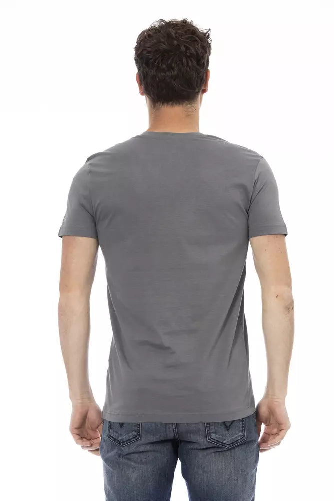 Trussardi Action Gray Cotton Men T-Shirt Trussardi Action