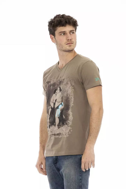 Trussardi Action Brown Cotton Men T-Shirt Trussardi Action