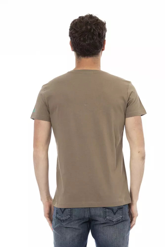 Trussardi Action Brown Cotton Men T-Shirt Trussardi Action