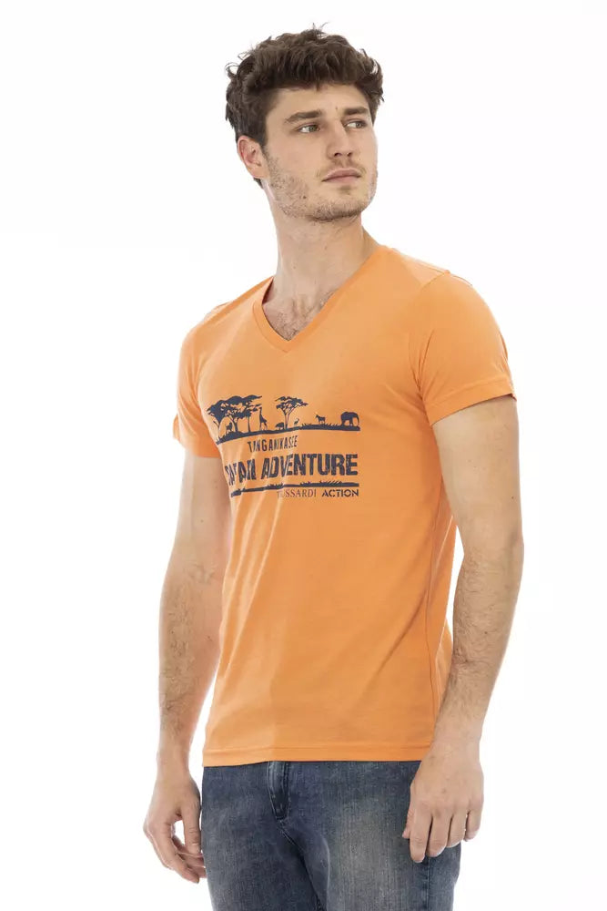 Trussardi Action Orange Cotton Men T-Shirt Trussardi Action