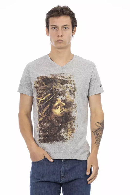 Trussardi Action Gray Cotton Men T-Shirt Trussardi Action