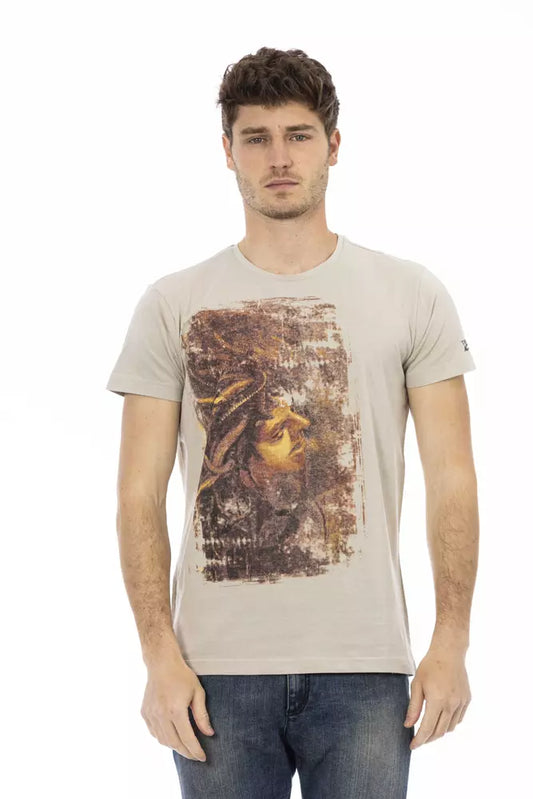 Trussardi Action Beige Cotton Men T-Shirt Trussardi Action