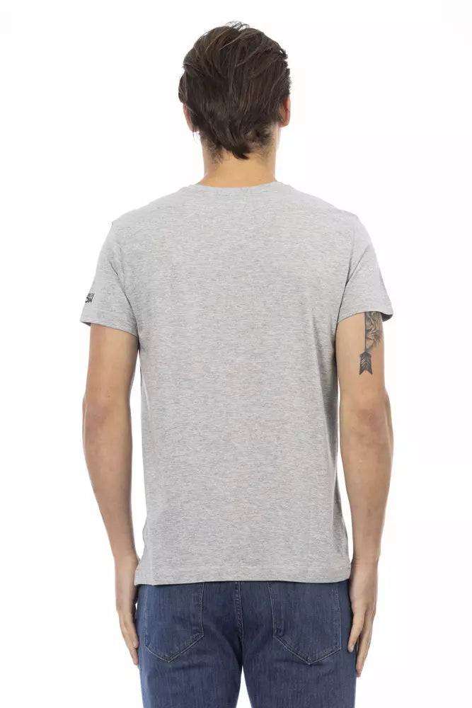 Trussardi Action Gray Cotton Men T-Shirt Trussardi Action