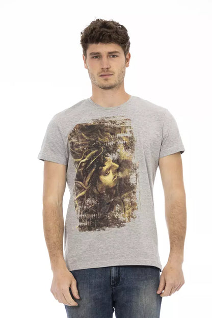 Trussardi Action Gray Cotton Men T-Shirt Trussardi Action