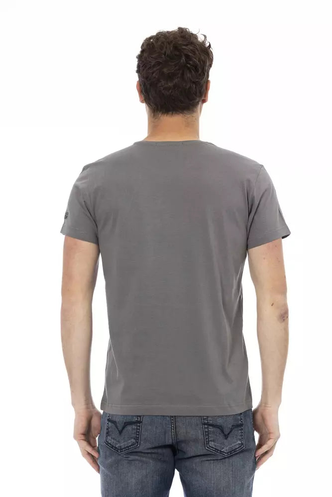 Trussardi Action Gray Cotton Men T-Shirt Trussardi Action