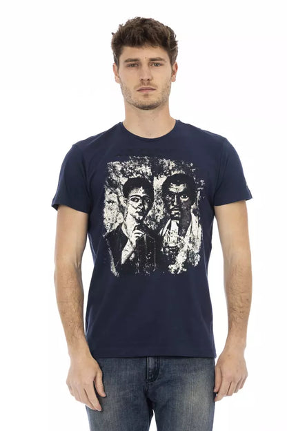 Trussardi Action Blue Cotton Men T-Shirt Trussardi Action