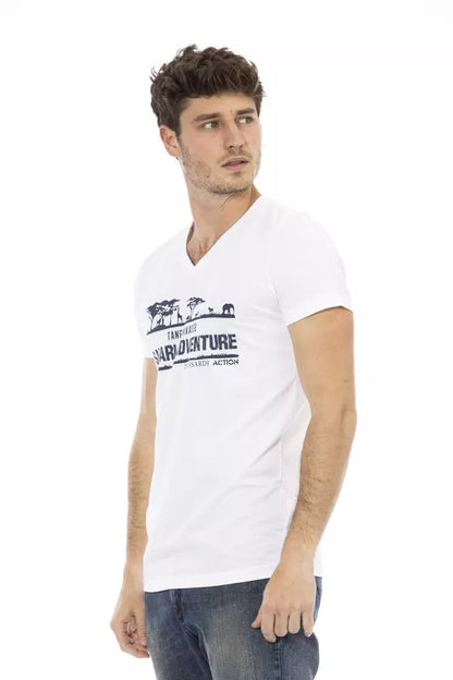 Trussardi Action White Cotton Men T-Shirt Trussardi Action