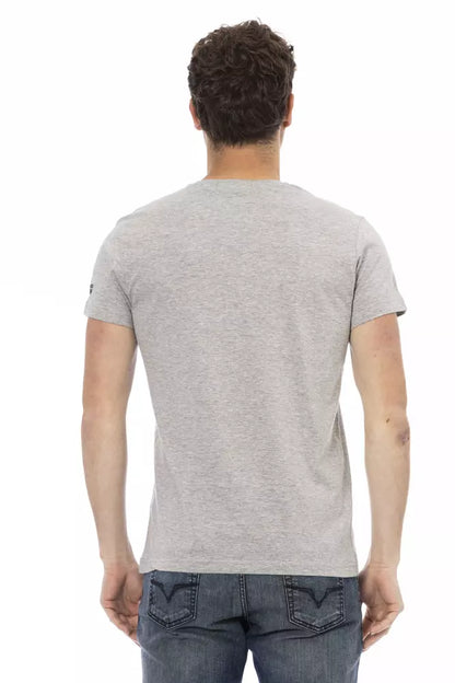 Trussardi Action Gray Cotton Men T-Shirt Trussardi Action