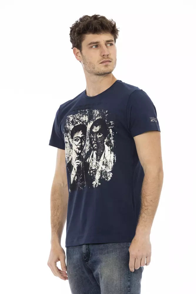 Trussardi Action Blue Cotton Men T-Shirt Trussardi Action