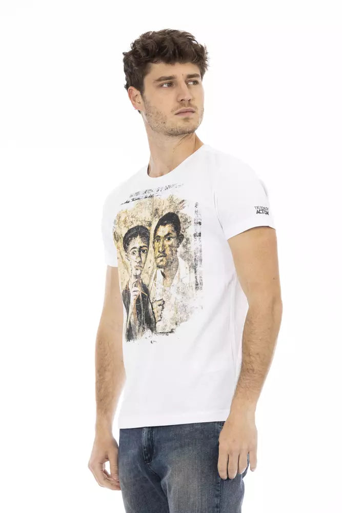 Trussardi Action White Cotton Men T-Shirt Trussardi Action