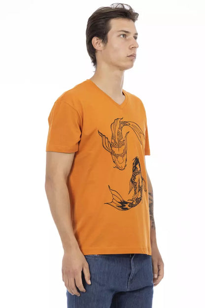 Trussardi Action Orange Cotton Men T-Shirt Trussardi Action