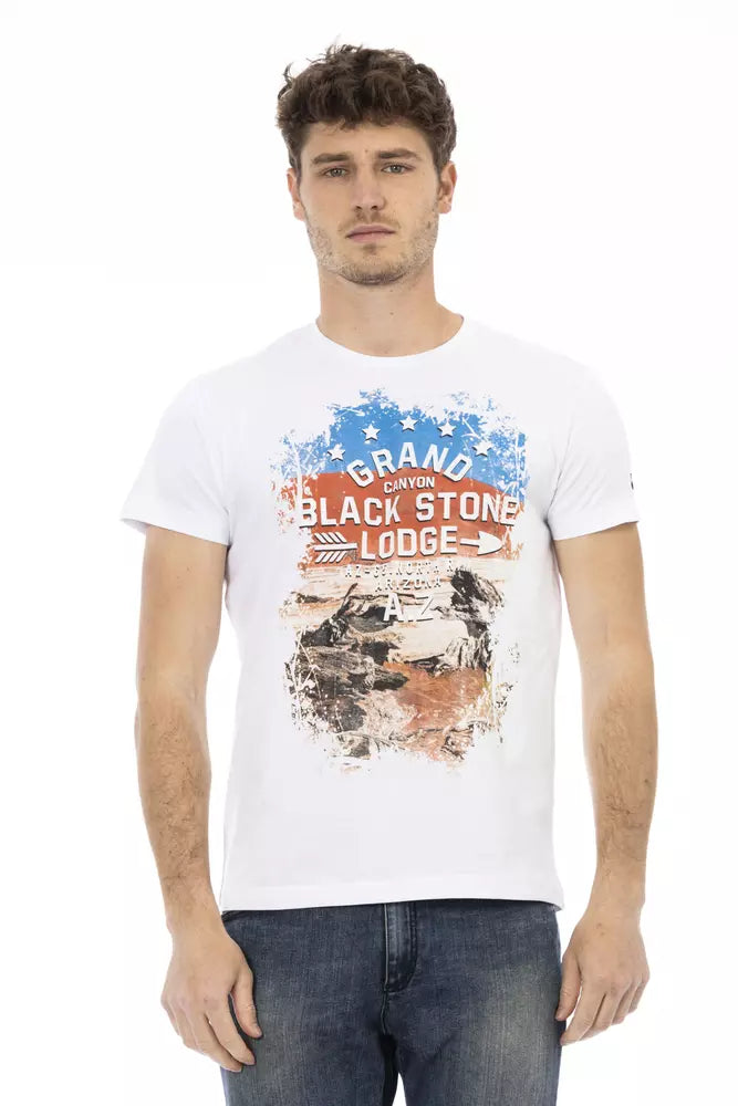 Trussardi Action White Cotton Men T-Shirt Trussardi Action