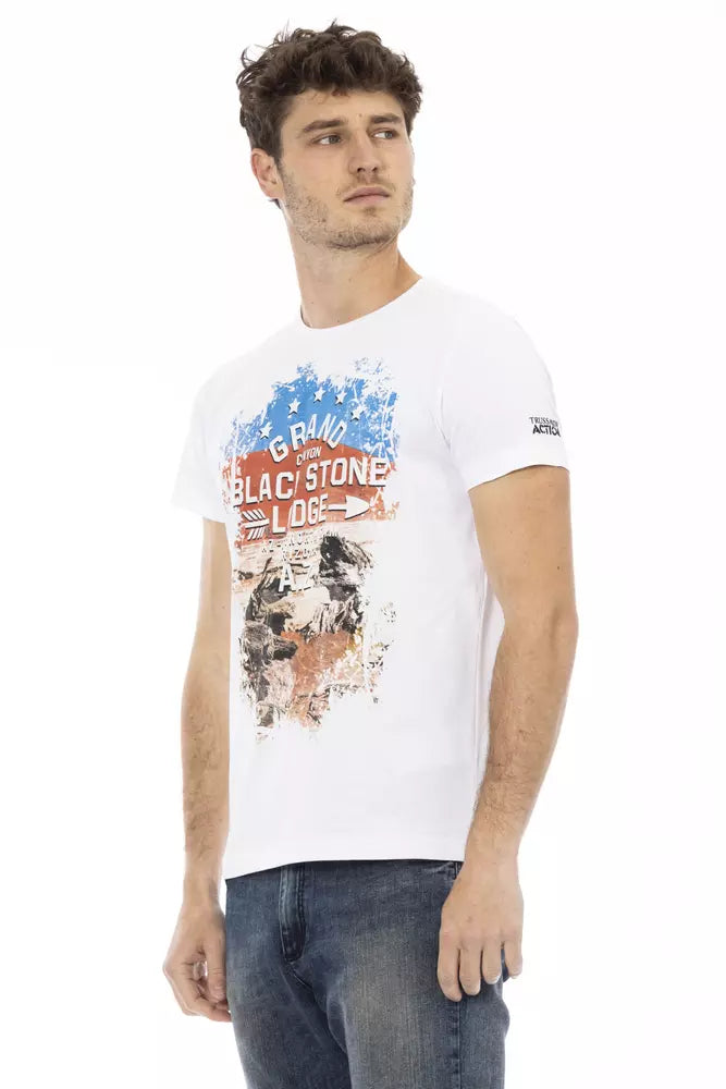 Trussardi Action White Cotton Men T-Shirt Trussardi Action