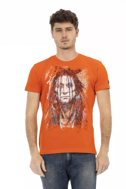 Trussardi Action Orange Cotton Men T-Shirt Trussardi Action